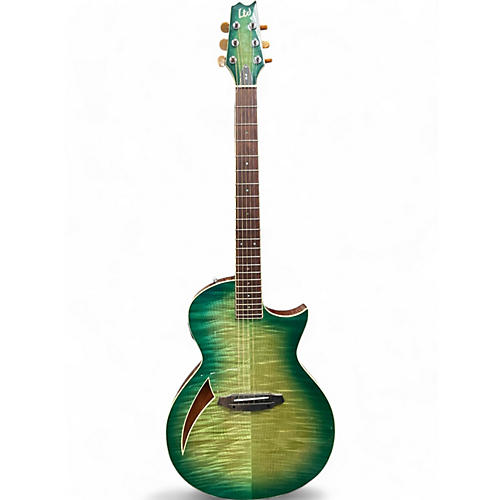 ESP Used ESP LTD TL6 Green Burst Acoustic Electric Guitar Green Burst