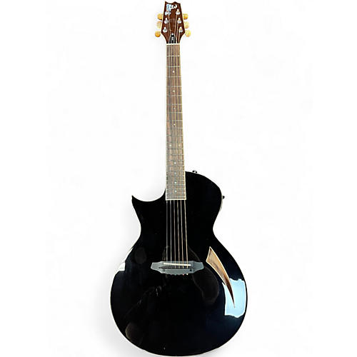 Used ESP LTD TL6 Left Handed black Acoustic Electric Guitar black