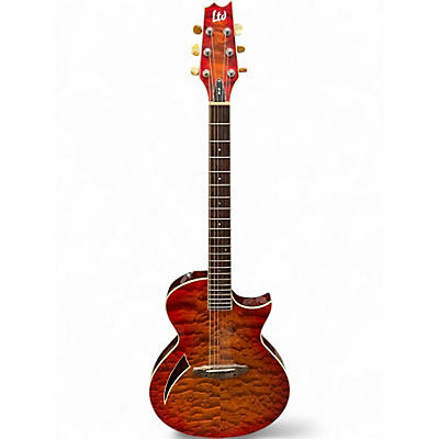 Used ESP LTD TL6 Tiger Eye Burst Acoustic Electric Guitar