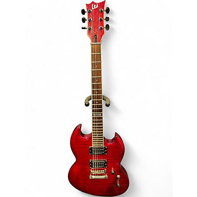 Used ESP LTD VIPER 200FM Red Solid Body Electric Guitar