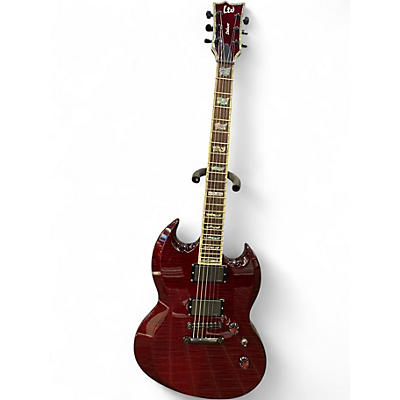 Used ESP LTD Viper 1000 Deluxe Crimson Red Trans Solid Body Electric Guitar