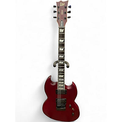 Used ESP LTD Viper 1000 Deluxe Satin Red Solid Body Electric Guitar