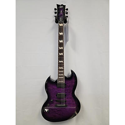 ESP Used ESP LTD Viper 1000 Deluxe Trans Purple Solid Body Electric Guitar