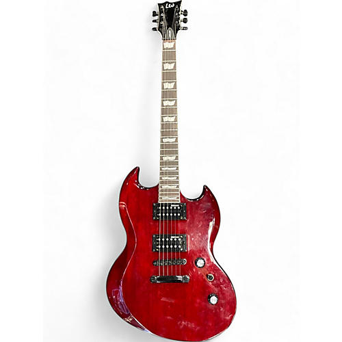 ESP Used ESP LTD Viper 256 Crimson Red Trans Solid Body Electric Guitar Crimson Red Trans