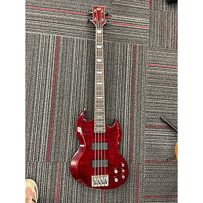 Used ESP LTD Viper 404 Trans Red Electric Bass Guitar
