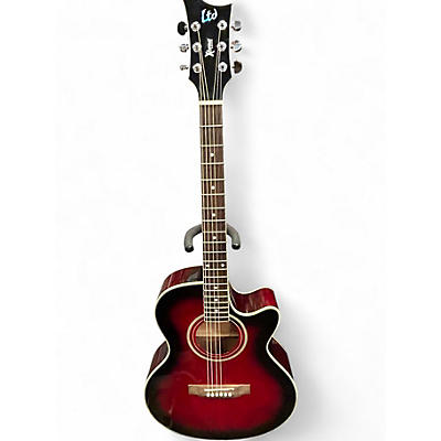 Used ESP LTD XAC5E RED BURST Acoustic Electric Guitar