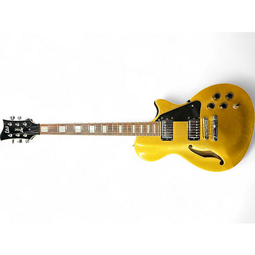 Used ESP LTD XTone Series Goldtop Hollow Body Electric Guitar Goldtop