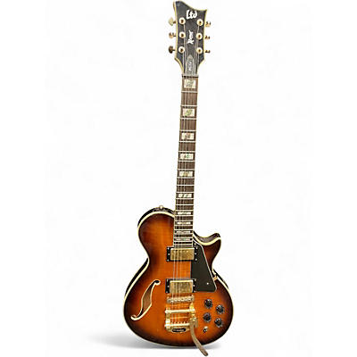 Used ESP LTD Xtone PC1V Tobacco Sunburst Hollow Body Electric Guitar