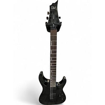 Used ESP LTD h-1001 Deluxe Trans Black Solid Body Electric Guitar