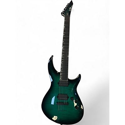 Used ESP Ltd Deluxe H3 Trans Green Solid Body Electric Guitar