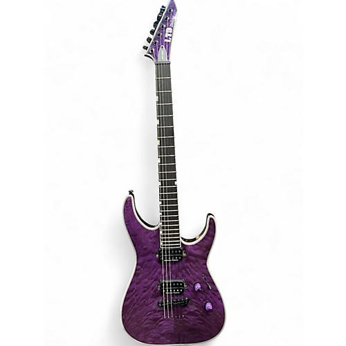 Used ESP MH1000NT Deluxe Trans Purple Solid Body Electric Guitar Trans Purple