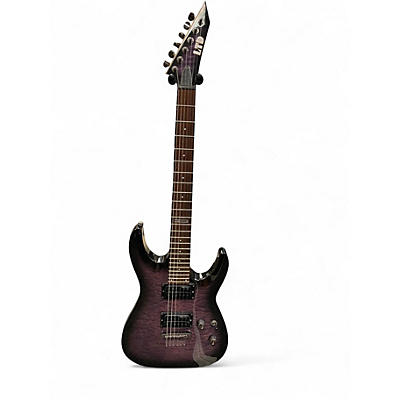 Used ESP MH100QMNT Trans Purple Solid Body Electric Guitar