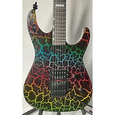 ESP Used ESP Mirage Deluxe Rainbow Crackle Solid Body Electric Guitar