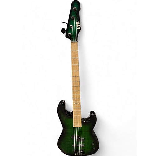 ESP Used ESP Surveyor Green Quilt Electric Bass Guitar Green Quilt