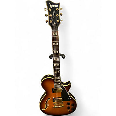 Used ESP Xtone Paramount Series PC1 Brown Sunburst Hollow Body Electric Guitar