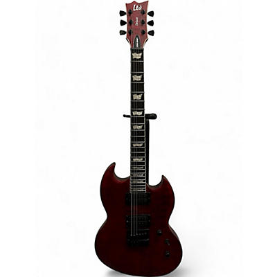 Used ESP ltd viper deluxe 1000et Trans Red Solid Body Electric Guitar