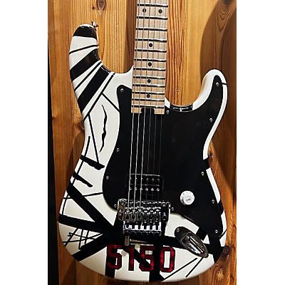 EVH Used EVH 5150 Series Deluxe Black And White Solid Body Electric Guitar