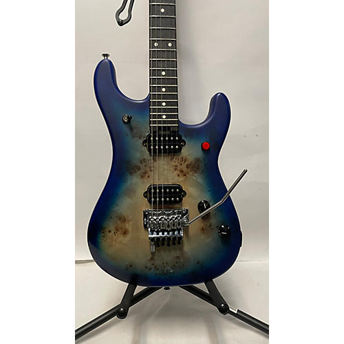 EVH Used EVH 5150 Series Deluxe POPLAR BURL AQUA BURST Solid Body Electric Guitar POPLAR BURL AQUA BURST