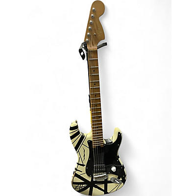 Used EVH 78 ERUPTION STRIPED WHITE Solid Body Electric Guitar