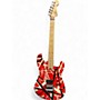 Used EVH EVH STRIPED SERIES Red with Black and White Stripes Solid Body Electric Guitar Red with Black and White Stripes