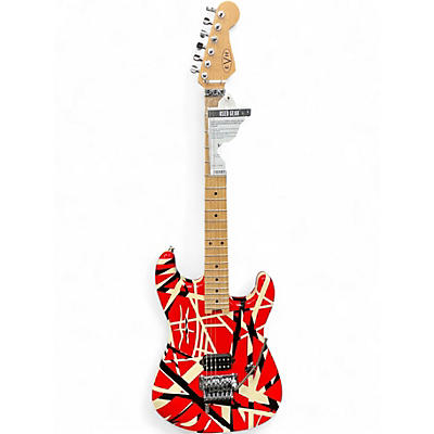 Used EVH EVH stripe series red, black and white stripe Solid Body Electric Guitar