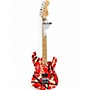 Used EVH EVH stripe series red, black and white stripe Solid Body Electric Guitar red, black and white stripe