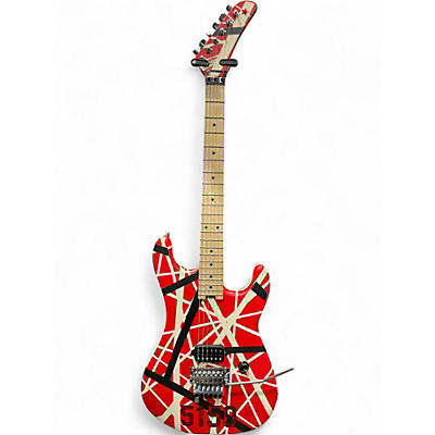 Used EVH STRIPE SERIES 5150 RED AND WHITE Solid Body Electric Guitar