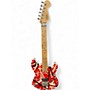 Used EVH STRIPED SERIES 1PU Red with Black and White Stripes Solid Body Electric Guitar Red with Black and White Stripes