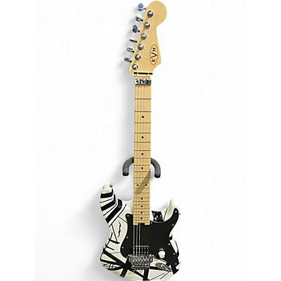 Used EVH STRIPED SERIES BLACK AND WHITE Black and White Solid Body Electric Guitar