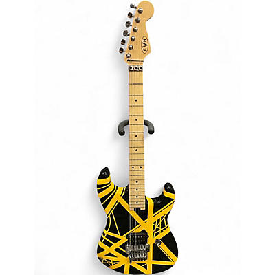 Used EVH STRIPED SERIES Black and Yellow Solid Body Electric Guitar