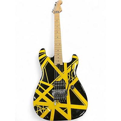 Used EVH STRIPEED BUMBLE BEE Black and Yellow Solid Body Electric Guitar