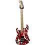 Used EVH Used EVH Striped Series 5150 Left Handed Red With Black And White Stripes Solid Body Electric Guitar Red with Black and White Stripes