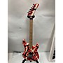 Used EVH Used EVH Striped Series 5150 Red With Black And White Stripes Solid Body Electric Guitar Red with Black and White Stripes