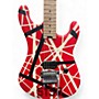 Used EVH Used EVH Striped Series 5150 Red with Black and White Stripes Solid Body Electric Guitar Red with Black and White Stripes