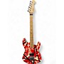 Used EVH Striped Series 5150 Red with Black and White Stripes Solid Body Electric Guitar Red with Black and White Stripes