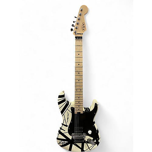 Used EVH Striped Series '78 Eruption Black and White Solid Body Electric Guitar Black and White
