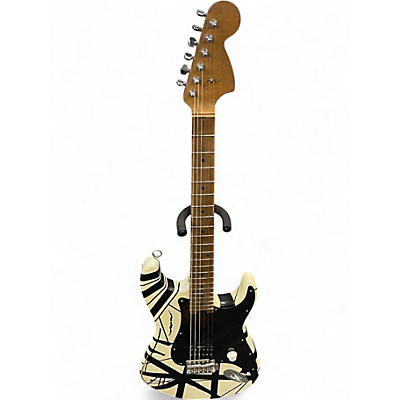 Used EVH Striped Series 78 Eruption Black and White Solid Body Electric Guitar