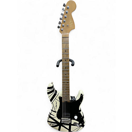 Used EVH Striped Series '78 White and Black Solid Body Electric Guitar White and Black