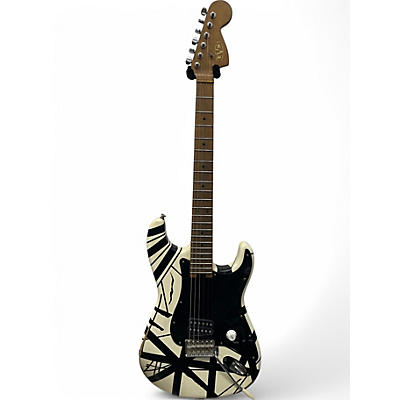 Used EVH Striped Series '79 Eruption Black and White Striped Solid Body Electric Guitar