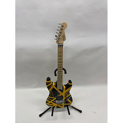 EVH Used EVH Striped Series BLACK WITH YELLOW STRIPES Solid Body Electric Guitar BLACK WITH YELLOW STRIPES