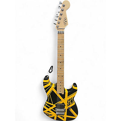 Used EVH Striped Series Black And Yellow Solid Body Electric Guitar