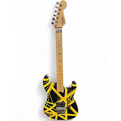 Used EVH Striped Series Black With Yellow Black and Yellow Solid Body Electric Guitar