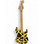 Used EVH Striped Series Black With Yellow Black and Yellow Solid Body Electric Guitar Black and Yellow