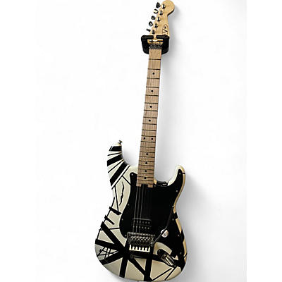 Used EVH Striped Series Black and White Solid Body Electric Guitar