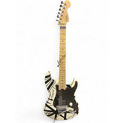 Used EVH Striped Series Black and White Solid Body Electric Guitar