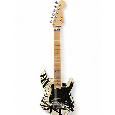 Used EVH Striped Series Black and White Solid Body Electric Guitar