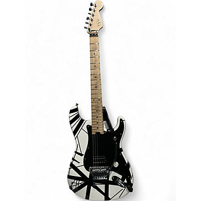 Used EVH Striped Series Black and White Solid Body Electric Guitar