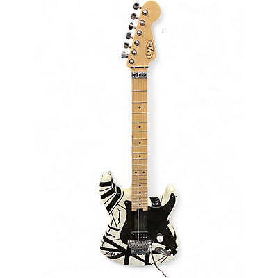 Used EVH Striped Series Black and White Solid Body Electric Guitar