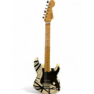 Used EVH Striped Series Black and White Solid Body Electric Guitar