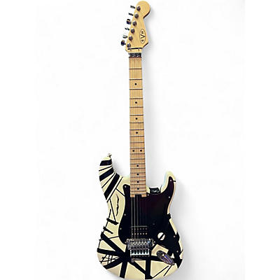 Used EVH Striped Series Black and White Solid Body Electric Guitar